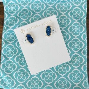 Kendra Scott Navy and Gold Stud Ellie Earrings